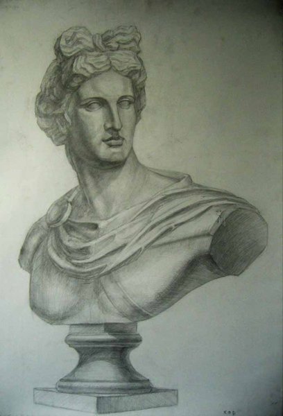 Голова Аполлона рисунок