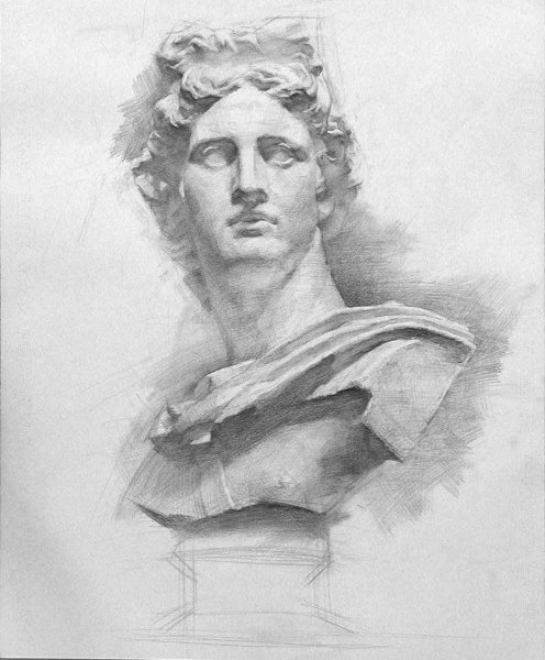 Гипсовая голова Аполлона Академический