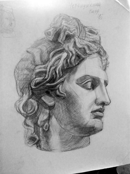 Аполлон рисунок Строгановка