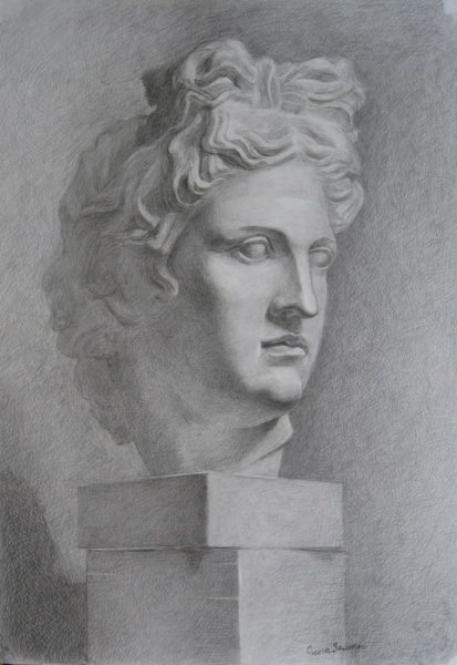 Гипсовая голова Аполлона Академический