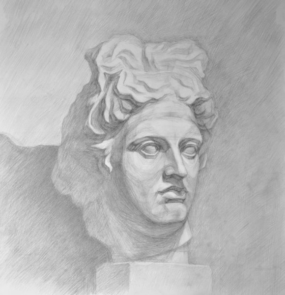 Голова Аполлона Академический рисунок