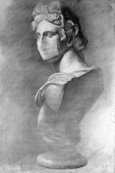 Аполлон Бельведерский бюст рисунок