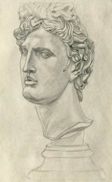 Гипсовая голова Аполлона Академия художеств