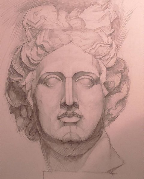 Гипсовая голова Аполлона Академический