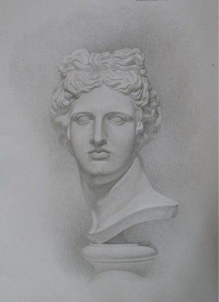 Гипсовая голова Аполлона Академический