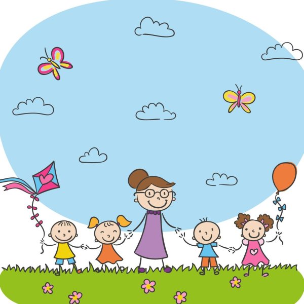 Дети в детском саду вектор