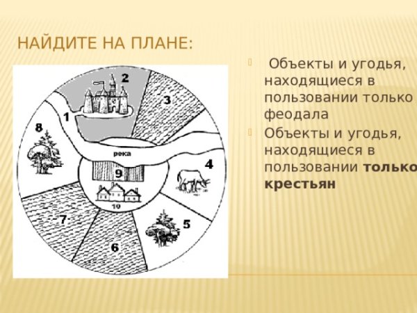 Начертите план феодального поместья