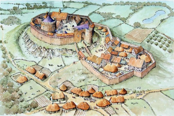 Крестообразное поселение Средневековая деревня