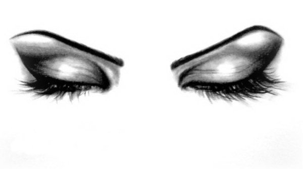 Закрытый глаз с ресницами