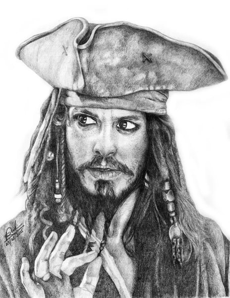 Джонни Депп пират рисунки