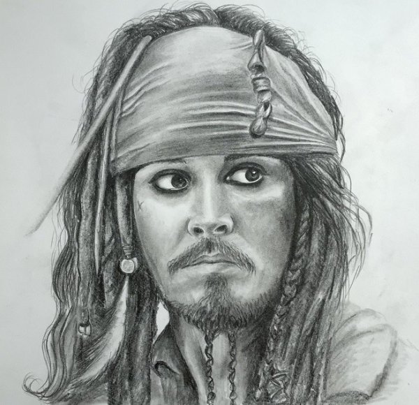 Капитан Джек Воробей чб