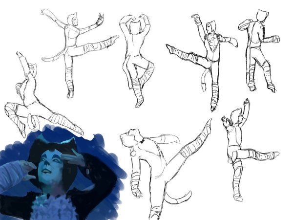 Художественная зарисовка мюзикла кошки