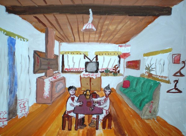 Внутреннее убранство избы