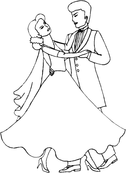 Раскраска бальные танцы