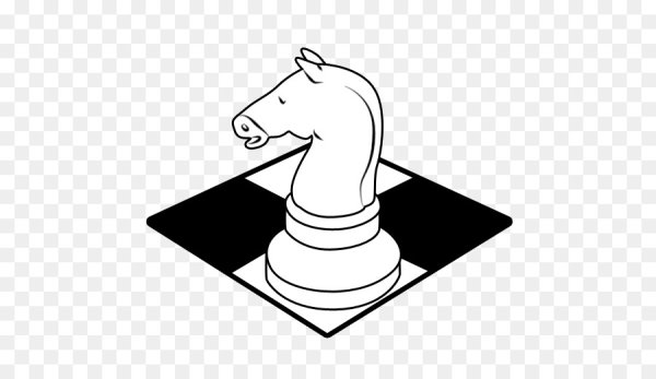 Шахматный конь контур