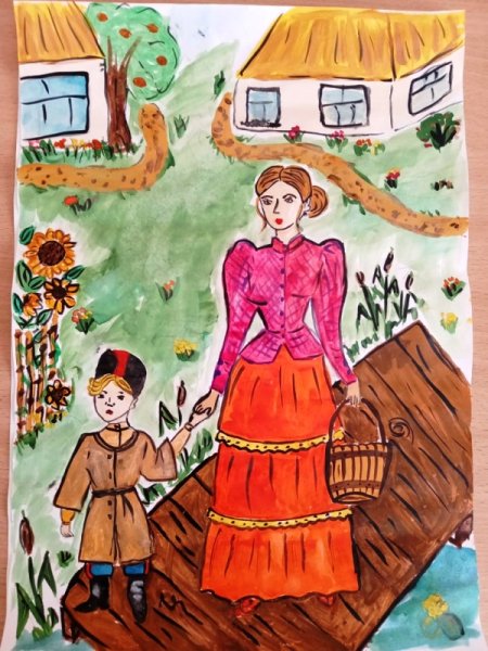 Казак и казачка рисунок