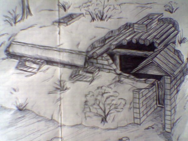 Первобытные люди полуземлянка