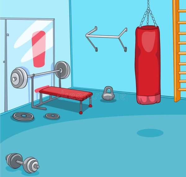 Спортивный зал мультяшный