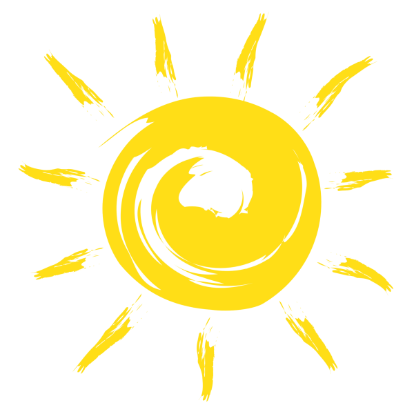 Солнце на белом фоне