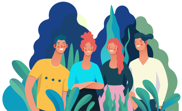 Волонтеры иллюстрация