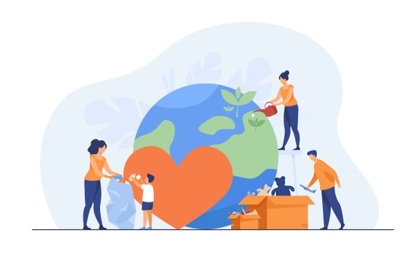 Волонтеры иллюстрация