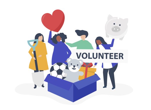 Волонтер на прозрачном фоне