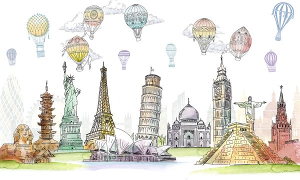 Достопримечательности мира рисунки