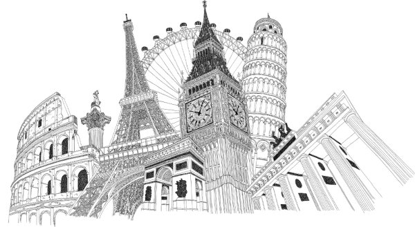 Раскраски достопримечательности мира