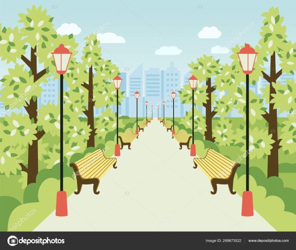 Город парк вектор