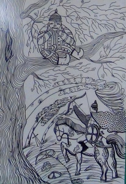 Соловей разбойник рисовать