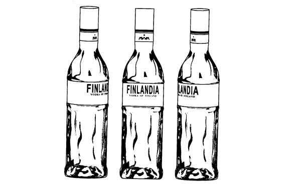 Нарисованная бутылка водки