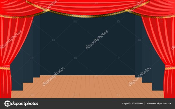 Театр шторы и пол сцена