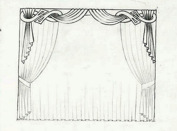 Эскизы штор карандашом