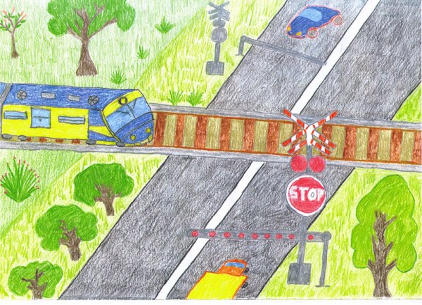 Рисунок ПДД на железной дороге