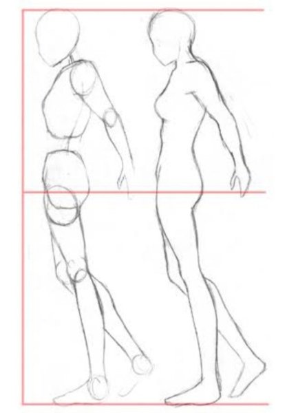 Мужчина в профиль референс полный рост