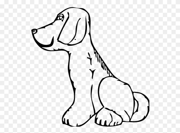 Эскиз сидячей собаки