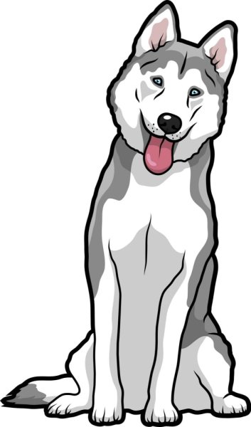 Сидячая собака рисунок