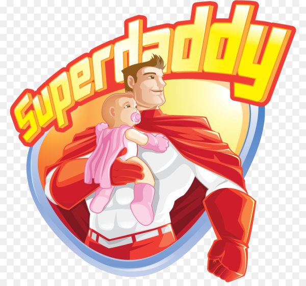 Иллюстрация супер папа