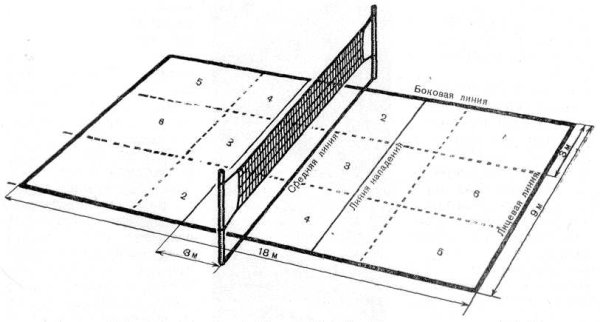 Разметка волейбольного поля