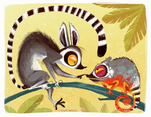 Лемуры милые арт