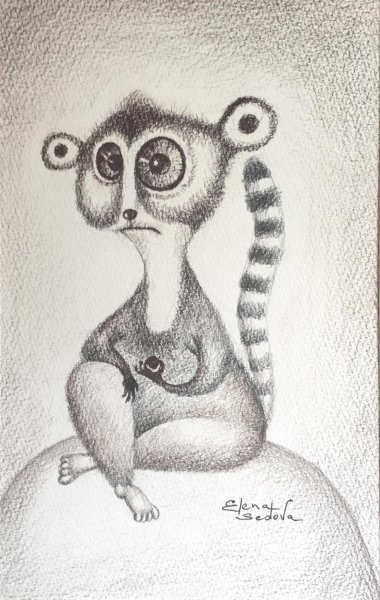 Лемур для срисовки