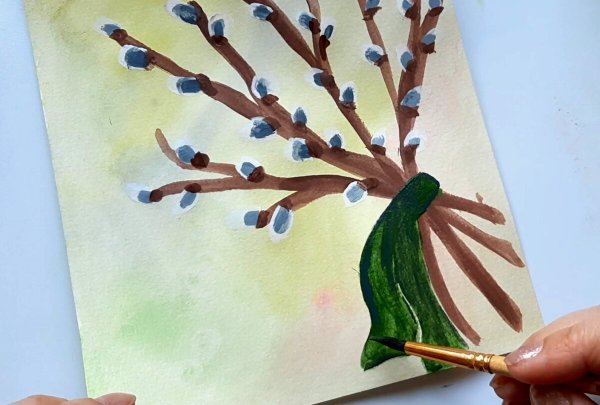 Рисование для детей Верба