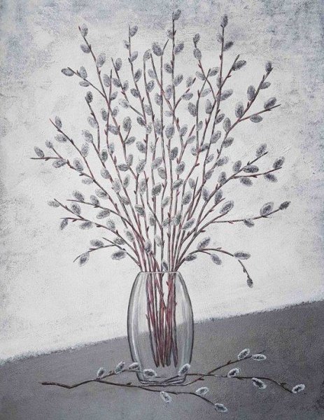 Ветка гуашью