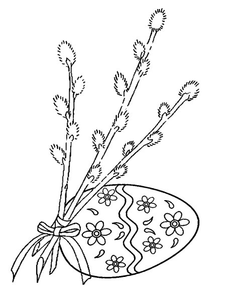 Рисование веточка вербы