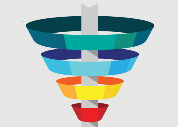 Воронка продаж на прозрачном фоне