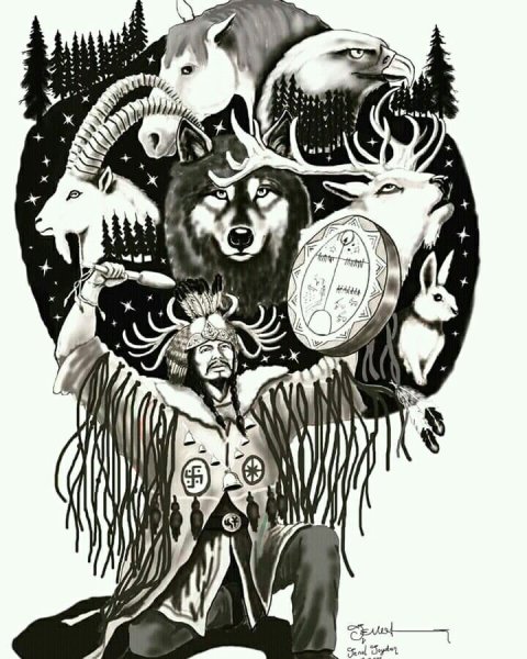 Шаман силуэт