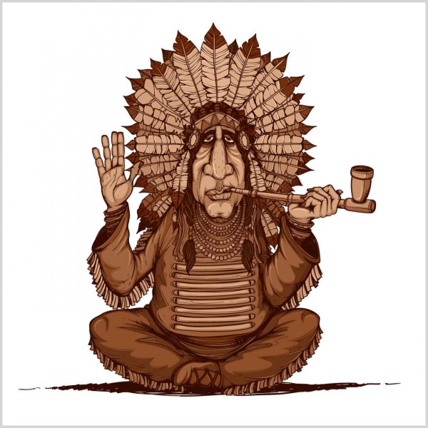 Шаман индеец медитирует