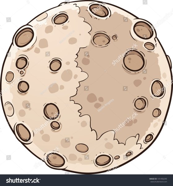 Мультяшная Луна с кратерами