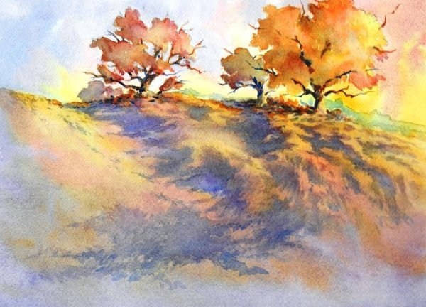 Осенняя акварель пятна