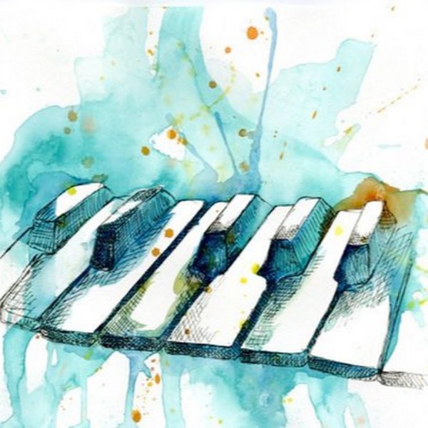 Ноты рисунок акварелью